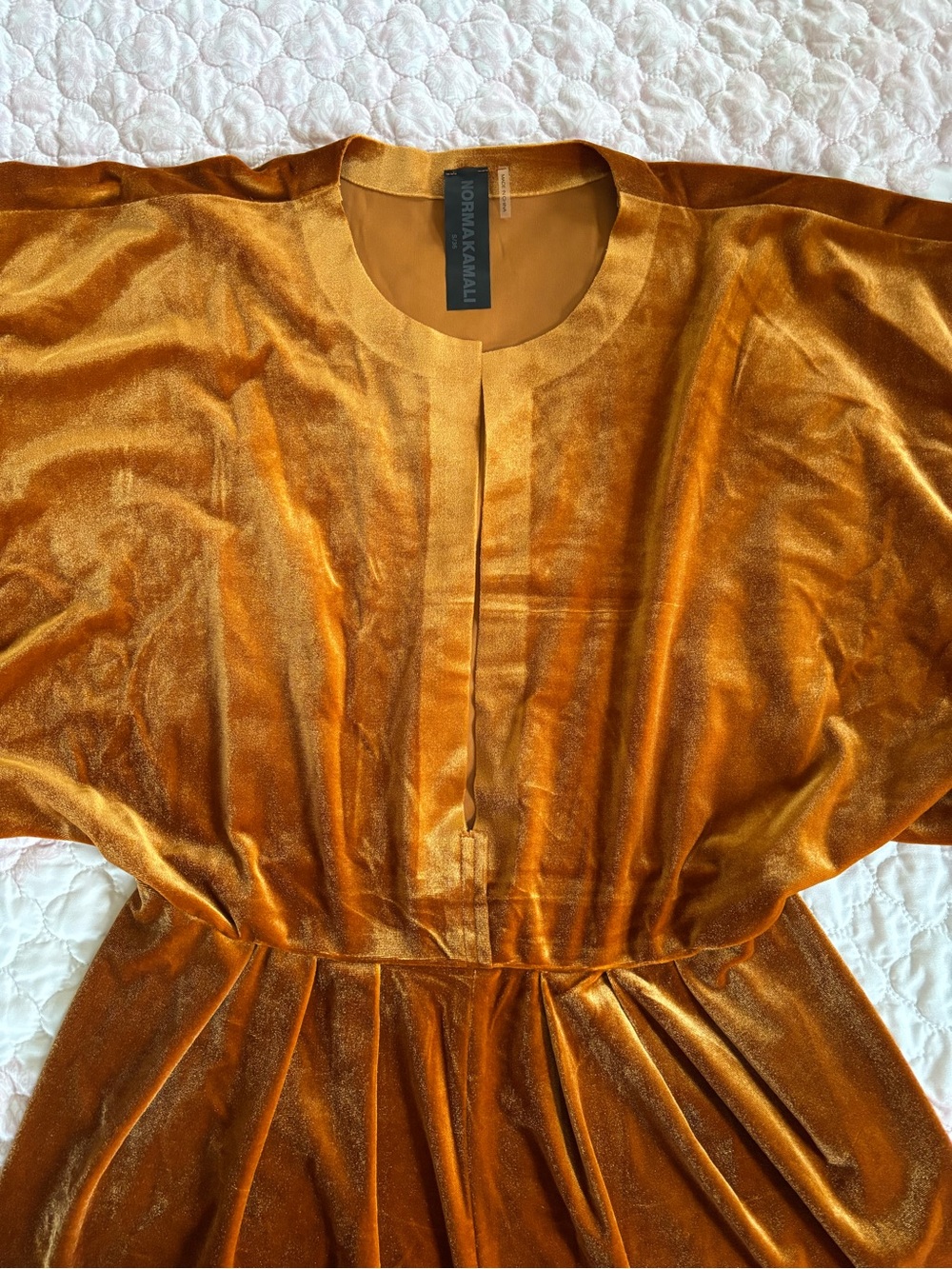 Norma Kamali Velvet Jumpsuit in Rust Orange - Picture 10 of 10